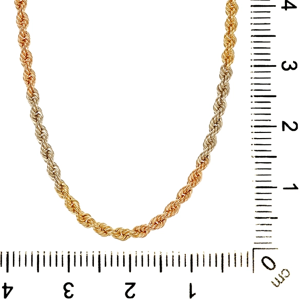 Collierkette, 18K, Gelbgold-/Weißgold, Kordel