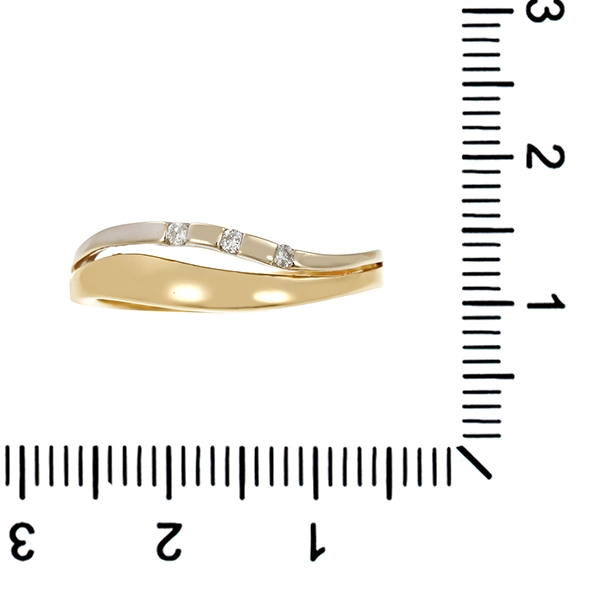 Diamantring, 14K, Gelb-/Weißgold, Brillanten