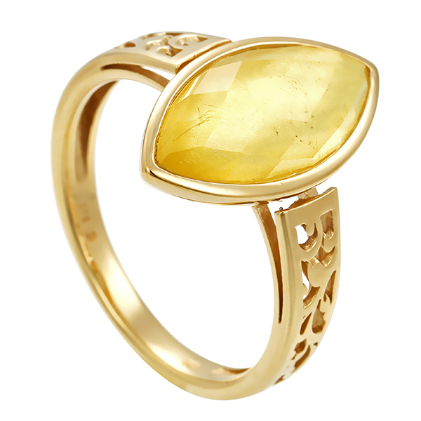 Ring, 9K, Gelbgold, Schmuckstein