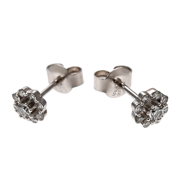 Ohrstecker, 14K, Weißgold, Brillant