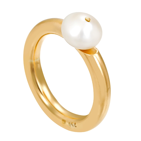 Ring, 18K, Gelbgold, Perle