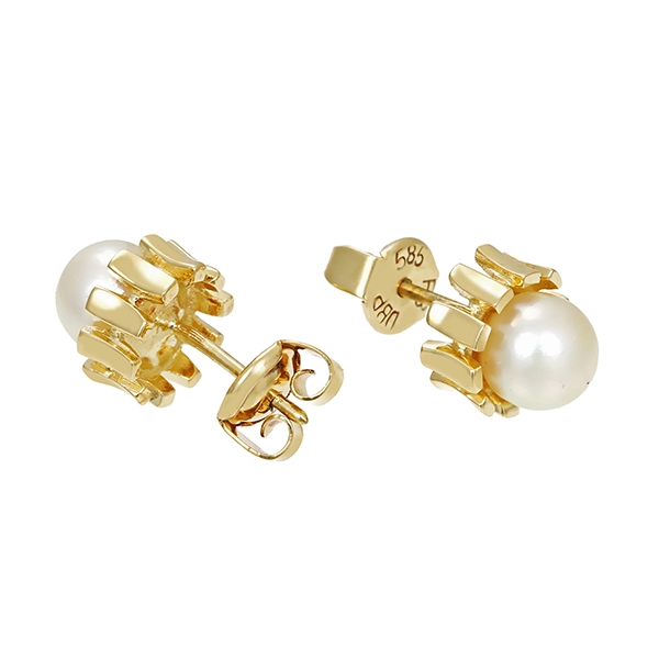 Ohrstecker, 14K, Gelbgold, Perlen