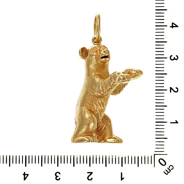 Anhänger, 18K, Gelbgold, Bär