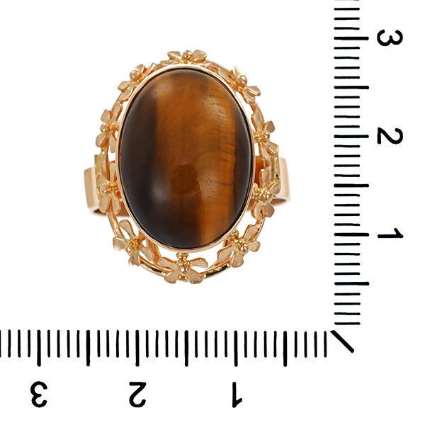Ring, 14K, Gelbgold, Tigerauge