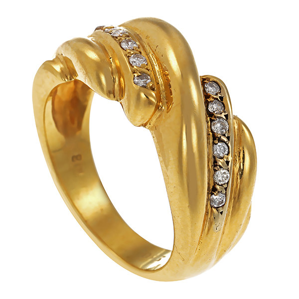 Diamantring, 18K, Gelbgold, Brillanten 0,24 ct