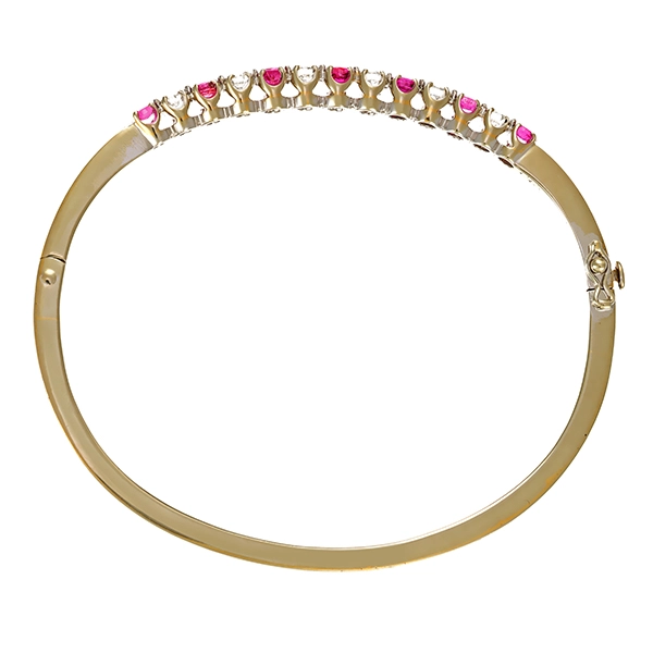 Armreif, 18K, Weißgold, Rubin, Brillant