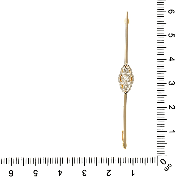 Brosche, 14K, Gelb-/Weißgold, Diamant, Diamantrosen