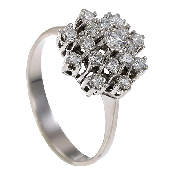 Diamantring, 14K, Weißgold, Brillanten 0,70 ct
