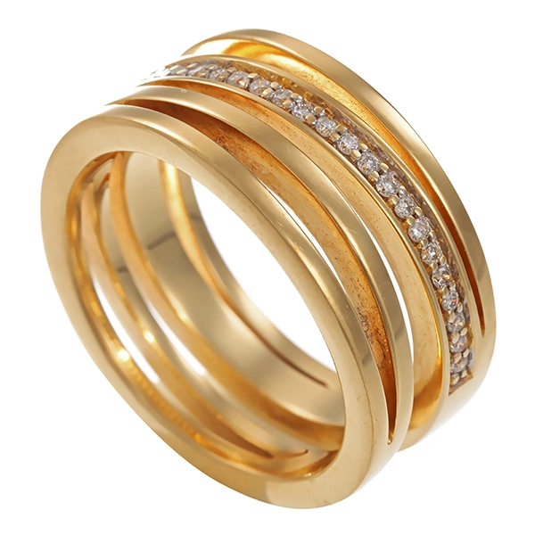 Diamantring, 18K, Gelbgold, Brillanten