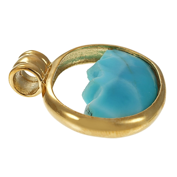 Anhänger, 14K, Gelbgold, Larimar