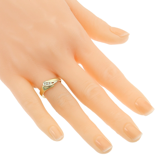 Diamantring, 14K, Gelb-/Weißgold, Brillanten