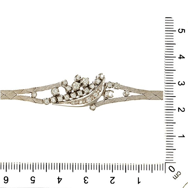 Armband, 14K, Weißgold, Brillanten