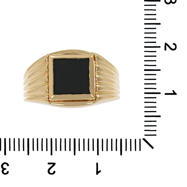 Herrenring, 14K, Gelbgold, Onyx, U61