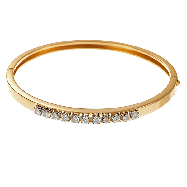 Armreif, 18K, Gelbgold, Brillanten 0,88 ct