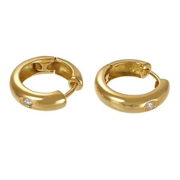 Creolen, 18K, Gelbgold, Brillanten