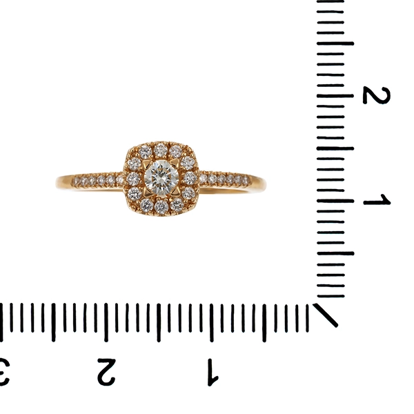 Diamantring, 14K, Gelbgold, Brillant 0,20 ct