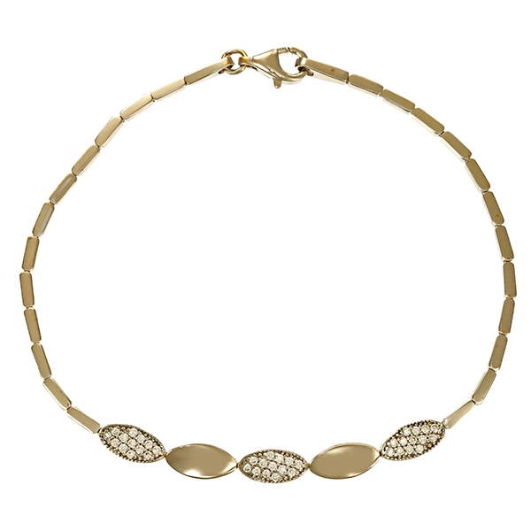 Armband, 14K, Weißgold, Zirkonia