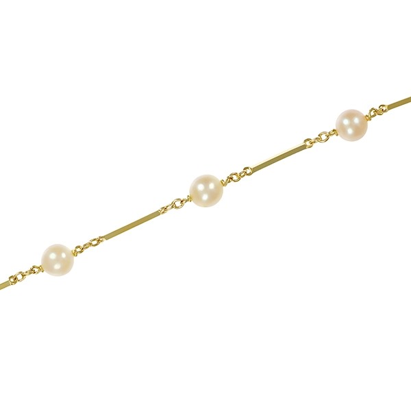 Armband, 14K, Gelbgold, Perlen