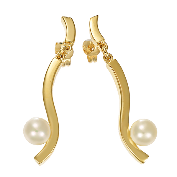 Ohrhänger, 14K, Gelbgold, Perlen