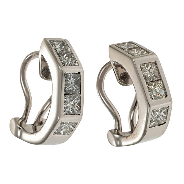 Ohrclipse, 18K, Weißgold, Diamanten 1,20 ct