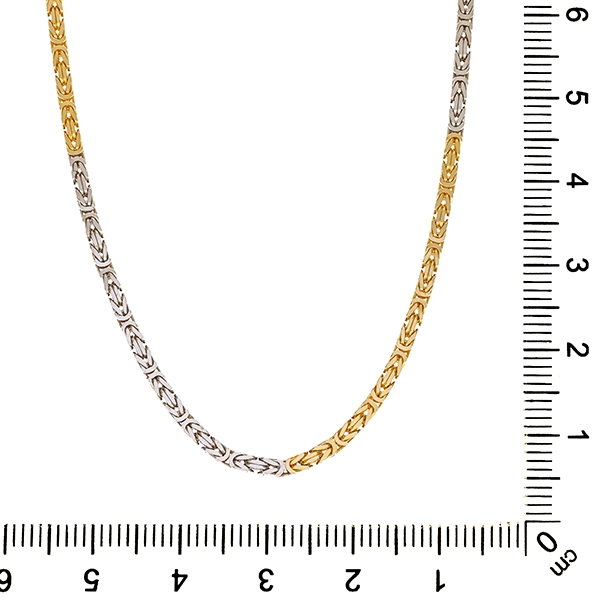 Goldkette, 14K, Gelb-/Weißgold, Königs-