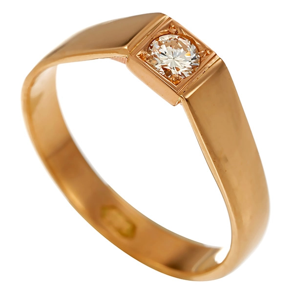 Brillantring, 14K, Gelbgold, 0,15ct