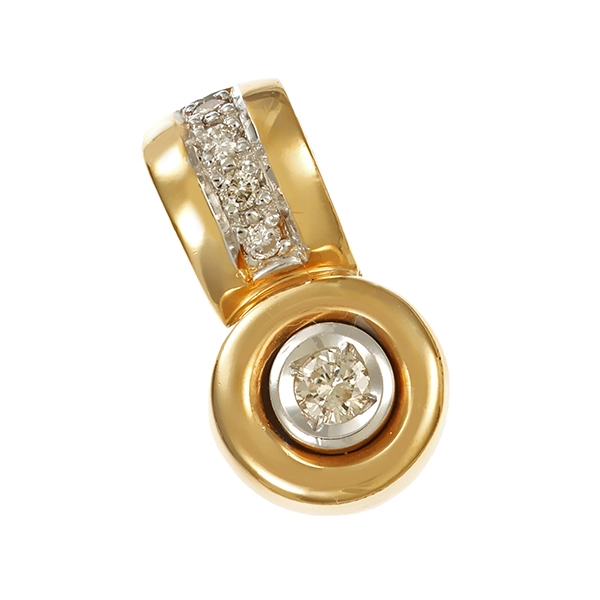 Anhänger, 14K, Gelb-/Weißgold, Brillanten