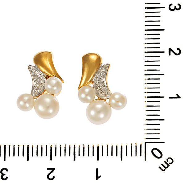 Ohrringe, 8K, Gelb-/Weißgold, Perle
