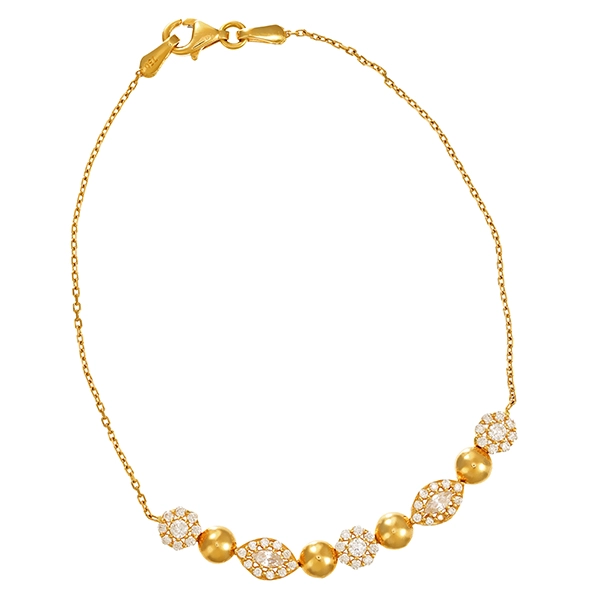 Armband, 18K, Gelbgold, Zirkonia