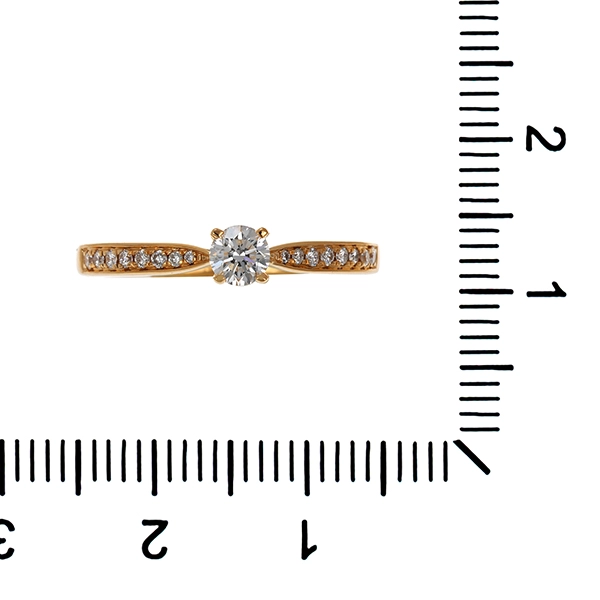 Diamantring, 14K, Gelbgold, Brillanten