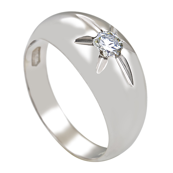 Diamantring, 14K, Weißgold, Brillant 0,20 ct