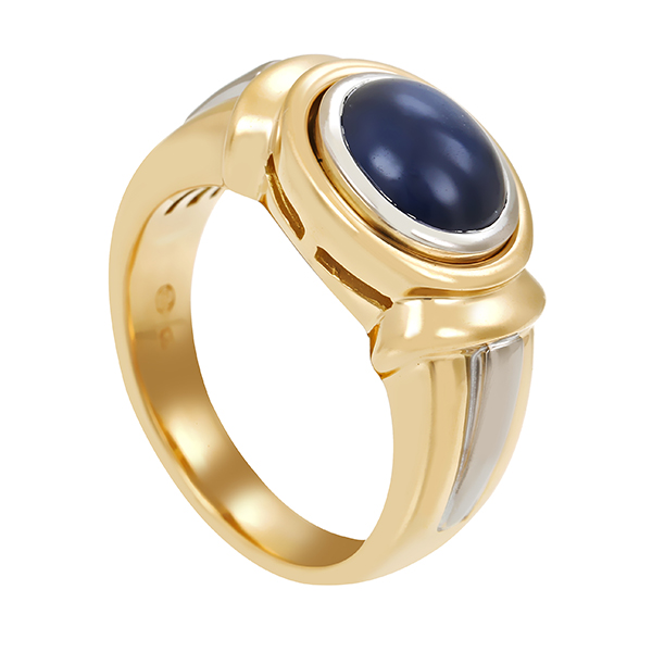Ring, 18K, Gelb-/Weißgold, Saphir