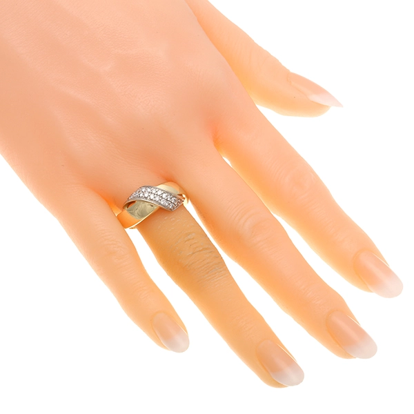 Diamantring, 14K, Gelb-/Weißgold, Brillanten