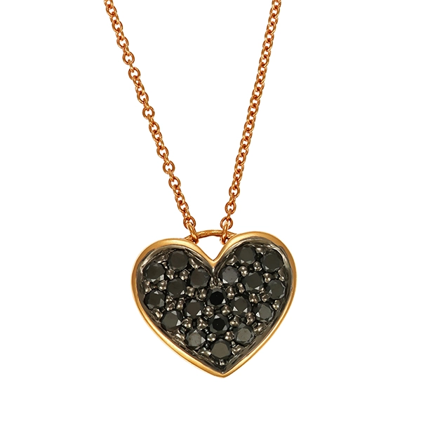 Collier, 18K, Rotgold, Brillanten, Herz