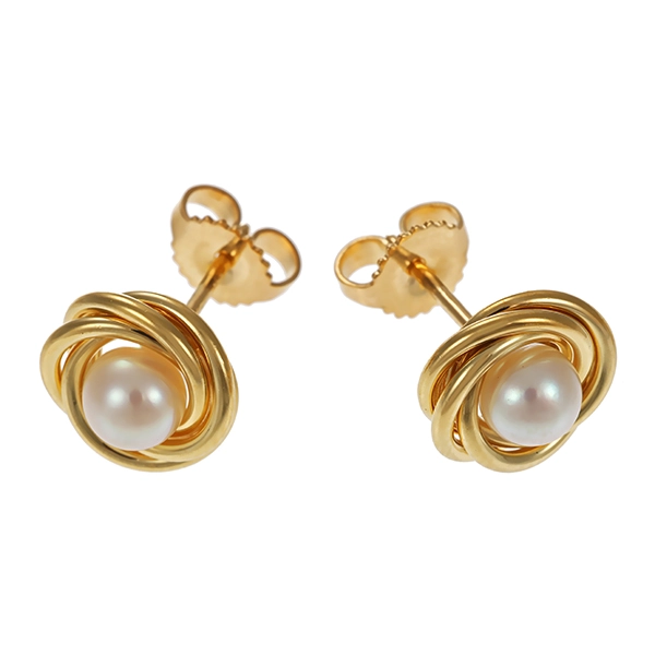Ohrstecker, 18K, Gelbgold, Perlen