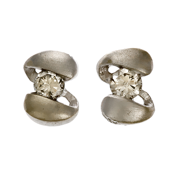 Ohrstecker, 18K, Weißgold, Brillanten