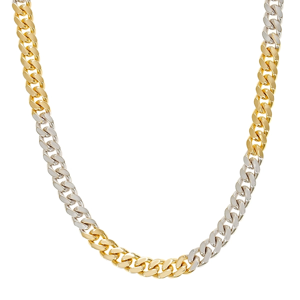 Kette, 14K, Gelb-/Weißgold, Panzer