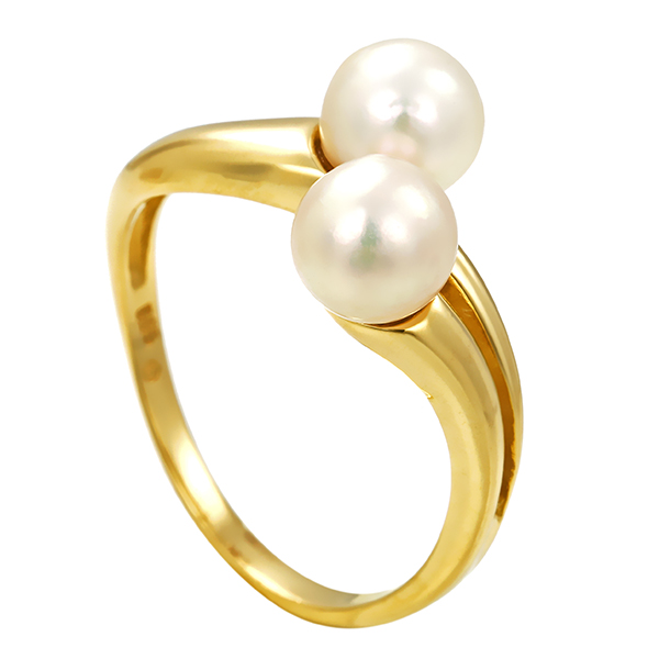 Ring, 14K, Gelbgold, Perlen