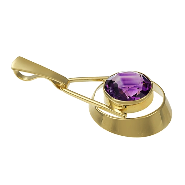 Anhänger, 14K, Gelbgold, Amethsyt