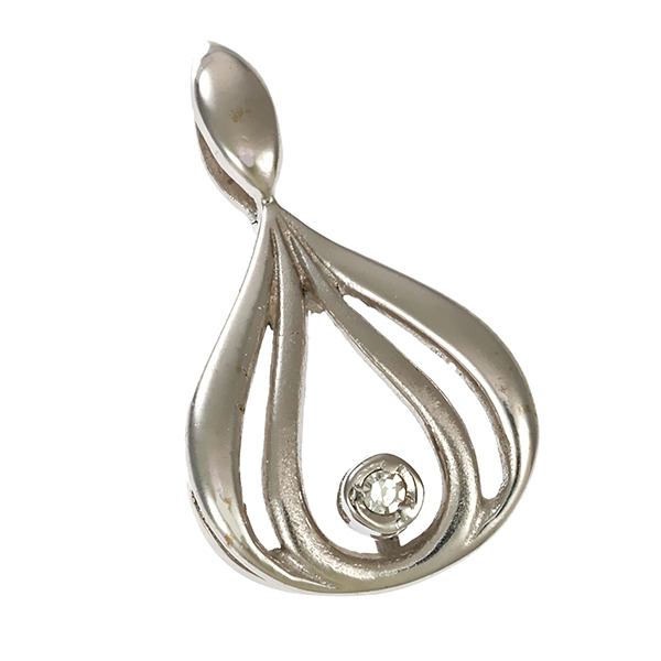 Anhänger, 14K, Weißgold, Diamant