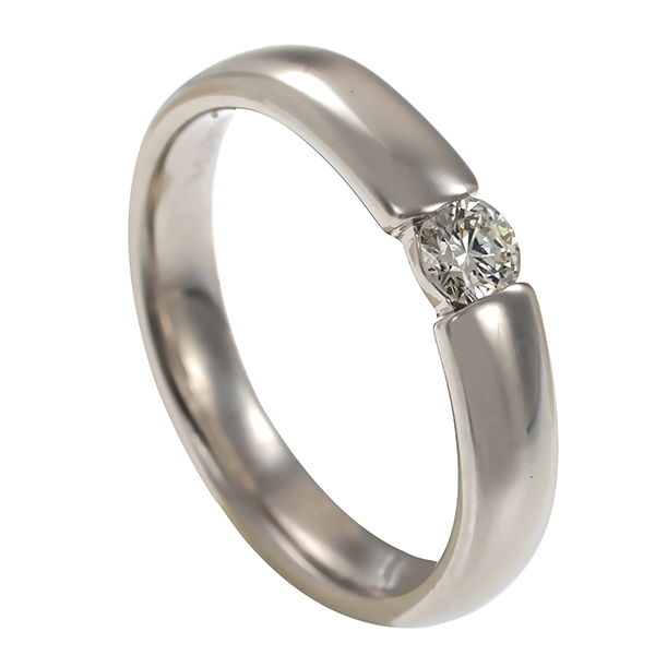 Brillantring, 18K, Weißgold, 0,15ct