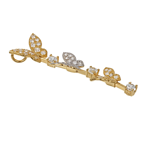 Anhänger, 14K, Gelb-/Weißgold, Schmetterling