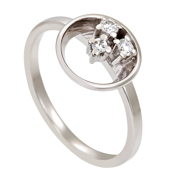 Diamantring, 14K, Weißgold, Brillanten