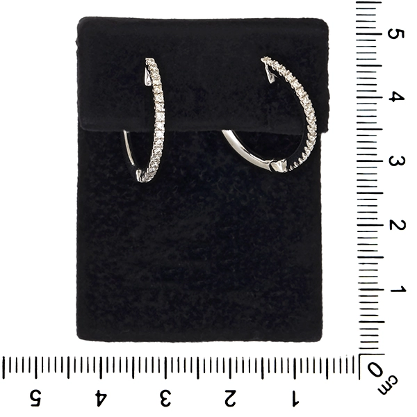 Creolen, 14K, Weißgold, Brillanten 0,25 ct