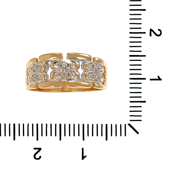 Diamantring, 14K, Gelb-/Weißgold, Diamanten