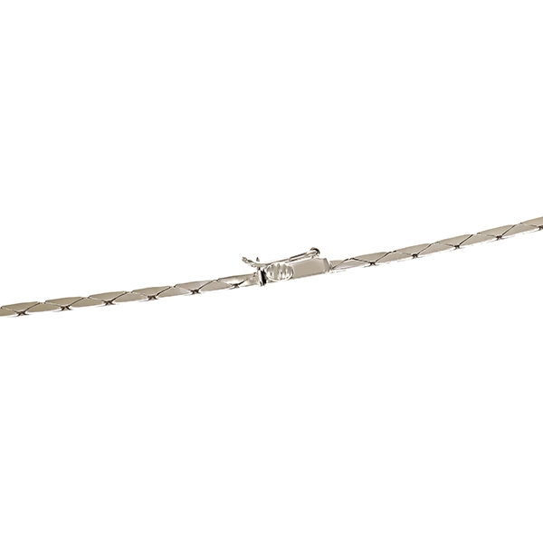 Collier, 14K, Weißgold, Perle, Diamanten