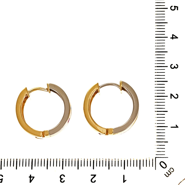 Creolen, 18K, Gelb-/Weißgold, Farbsteine & Brillanten