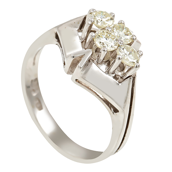 Diamantring, 14K, Weißgold, Brillanten