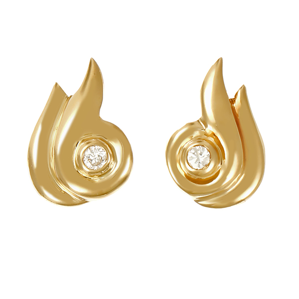 Ohrstecker, 14K, Gelbgold, Brillanten