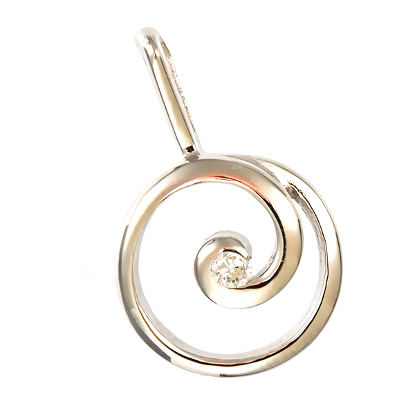 Anhänger, 14K, Weißgold, Brillant